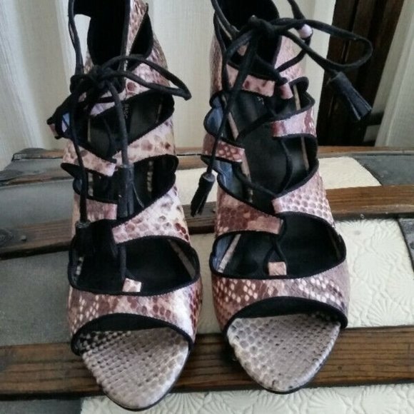 COPY - NEW Zara Womens 10-10.5 Snakeskin High Heel Shoes - Picture 3 of 6